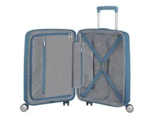 American Tourister Soundbox Чемодан увеличенный 55 см, серо-голубой