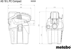Аккумуляторный строительный пылесос Metabo AS 18 L PC Compact 602028850 без АКБ и ЗУ