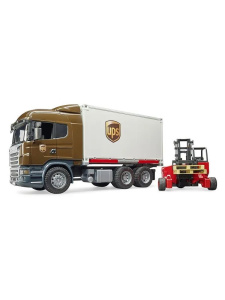 Грузовик Scania служба доставки с погрузчиком и паллетами 03-582