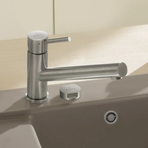 Смеситель для кухни Villeroy & Boch Como низкого давления матовая нержавеющая сталь 925111LC