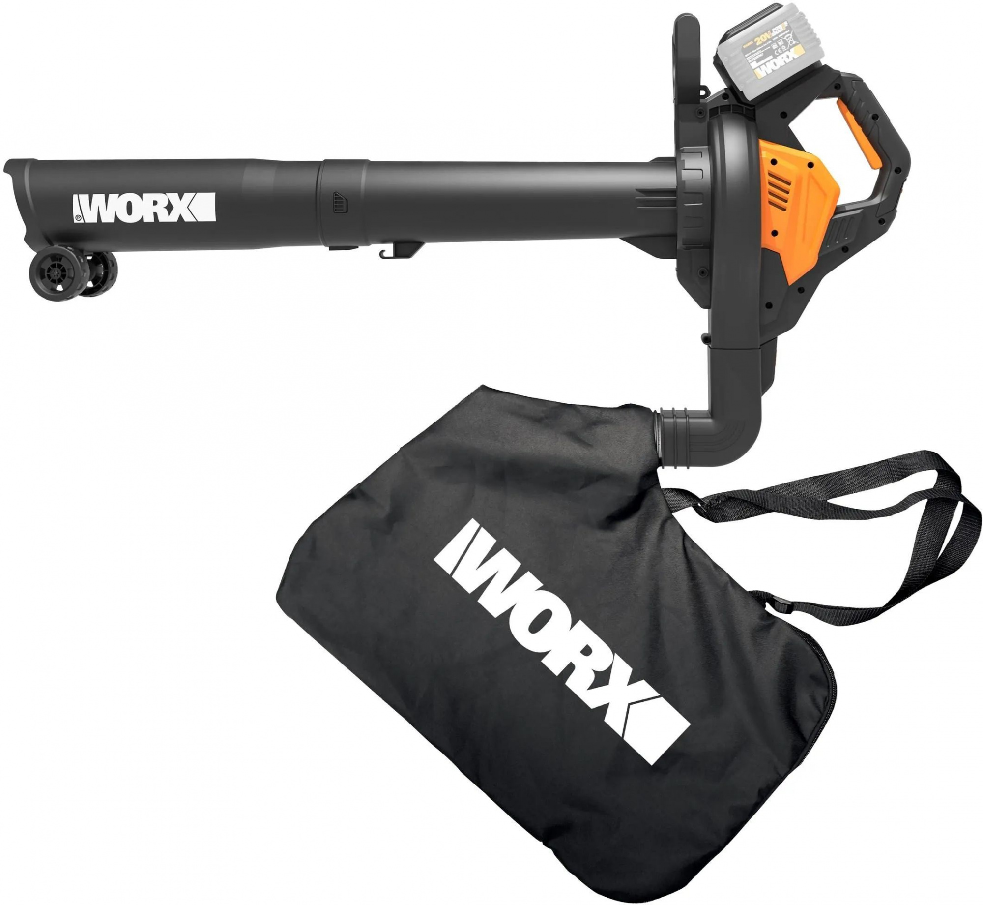 Аккумуляторная воздуходувка и пылесос для листьев Worx WG583E.9