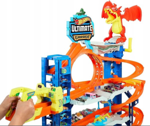 Hot Wheels City Mega Garaz Dragon Attack HKX48 2 машины