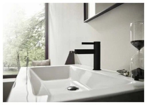 Смеситель для раковины Hansgrohe Finoris с донным клапаном черный матовый 76010670