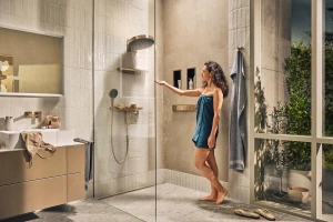 Душевой комплект Hansgrohe Rainfinity S 130 28744140 EcoSmart 3jet, шлифованная бронза