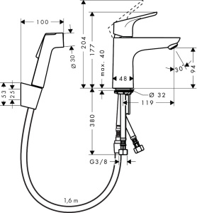 Смеситель для раковины Hansgrohe Focus Биде DN15 31927000, хром