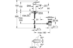 Смеситель для раковины Grohe BauEdge S 23328000, хром