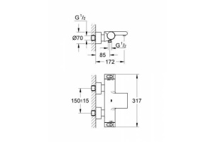 Термостатический смеситель для ванны Grohe Grohtherm 2000 34174001, хром