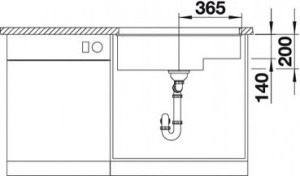 Врезная кухонная мойка 46 см, Blanco Subline 700-U Level Silgranit PuraDur с InFino, антрацит
