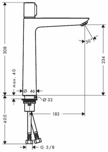 Смеситель для раковины (умывальника) hansgrohe Talis Select E 71753000, хром