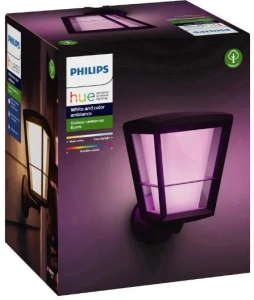 Настенный уличный светильник Philips Hue White and Color Ambiance Econic 1743930P7, черный