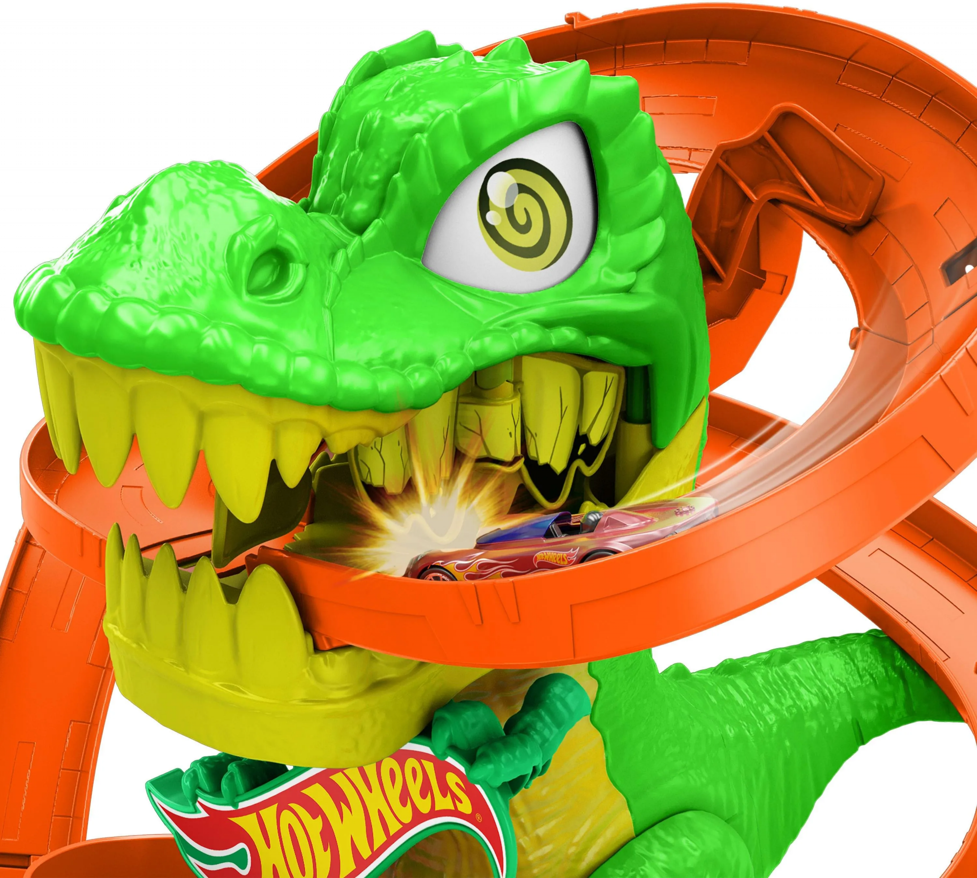 Игрушечный трек Hot Wheels Twisted Track T-rex JBM73