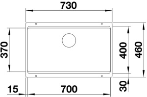 Врезная кухонная мойка 46 см, Blanco Etagon 700-U, матовое темная скала