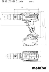 Аккумуляторная ударная дрель-шуруповёрт Metabo SB 18 LTX-3 BL Q I Metal 603182620 без АКБ и ЗУ