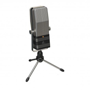 Behringer BV44 винтажный броадкастовый конденсаторный USB-микрофон из 1940-х, суперкардиоидный, диафрагма 14 мм, 50-17000 kHz, SPL 132 дБ, со стойкой