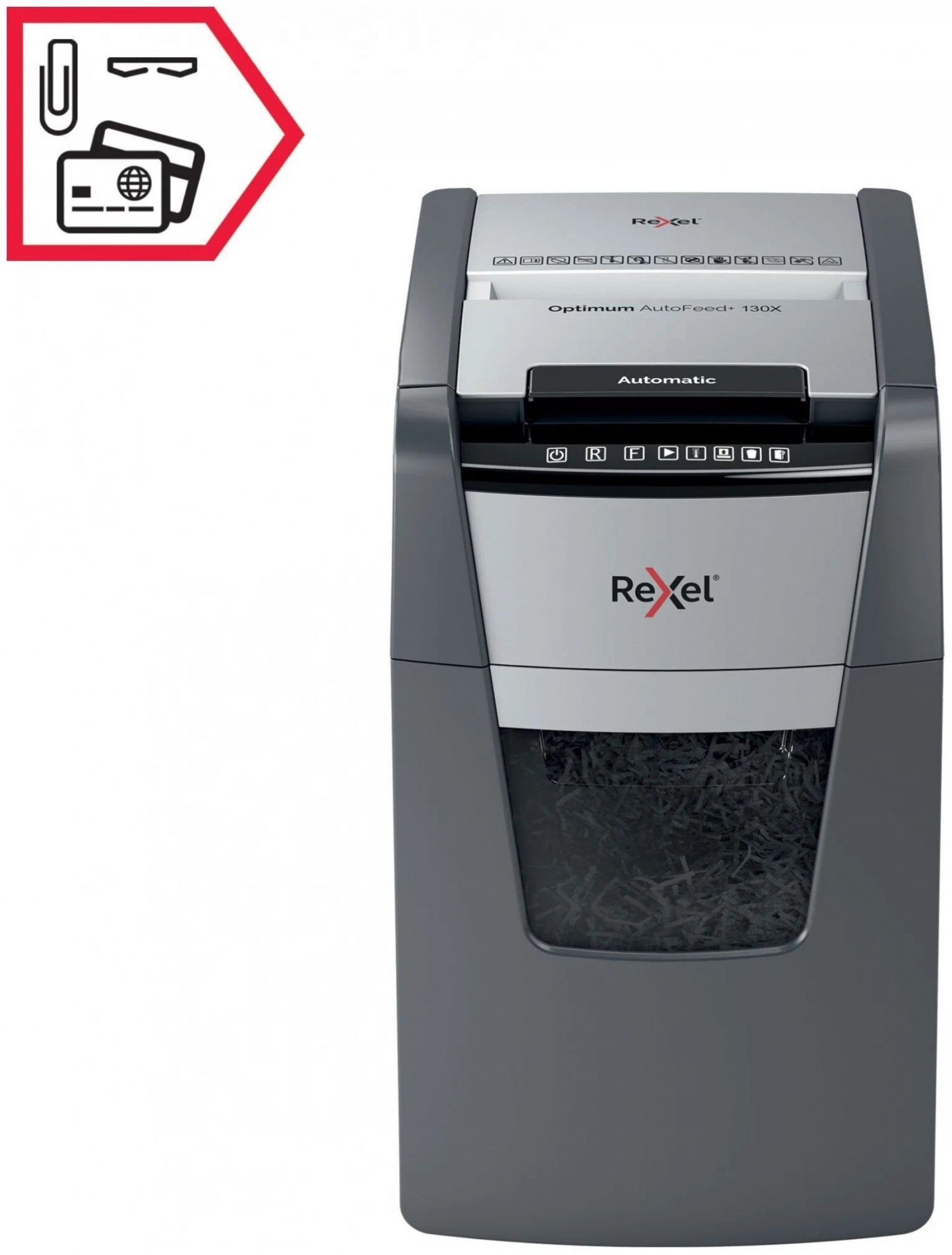 Уничтожитель бумаг Rexel Optimum AutoFeed 130X черный/серый