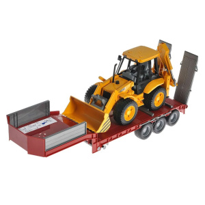 Тягач Bruder 02813 Mack с прицепом-платформой и колёсным экскаватором