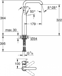 Смеситель для раковины Grohe Essence New XL 32901DL1, матовое розовое золото