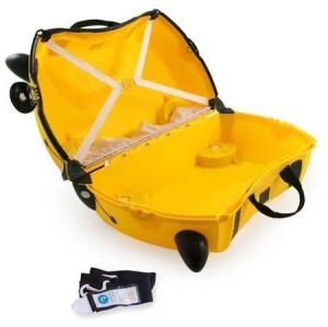 Чемодан-каталка trunki, ручная кладь, 46х31х21 см, 18 л, 1.7 кг, Пчелка Бернард
