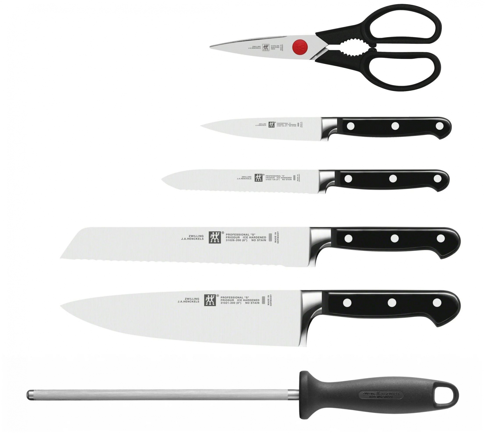 Zwilling Набор ножей в подставке, 7 пр, Professional “S”
