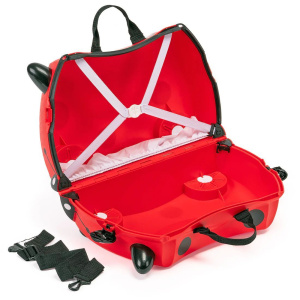 Чемодан-каталка trunki, ручная кладь, 46х31х21 см, 18 л, 1.7 кг, Божья коровка Харли