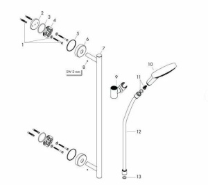 Душевой гарнитур Hansgrohe Raindance Select S 120 26322400, белый/хром