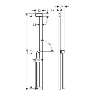 Душевая штанга Hansgrohe Unica S Puro 24405000, хром