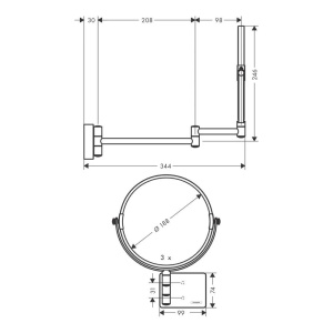 Косметическое зеркало AddStoris Hansgrohe 41791990, полированное золото