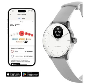 Гибридные смарт-часы Withings ScanWatch Light 37мм, белые/серебристые HWA11