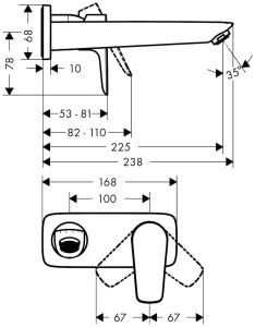 Смеситель для раковины Hansgrohe Talis E 71734670, черный