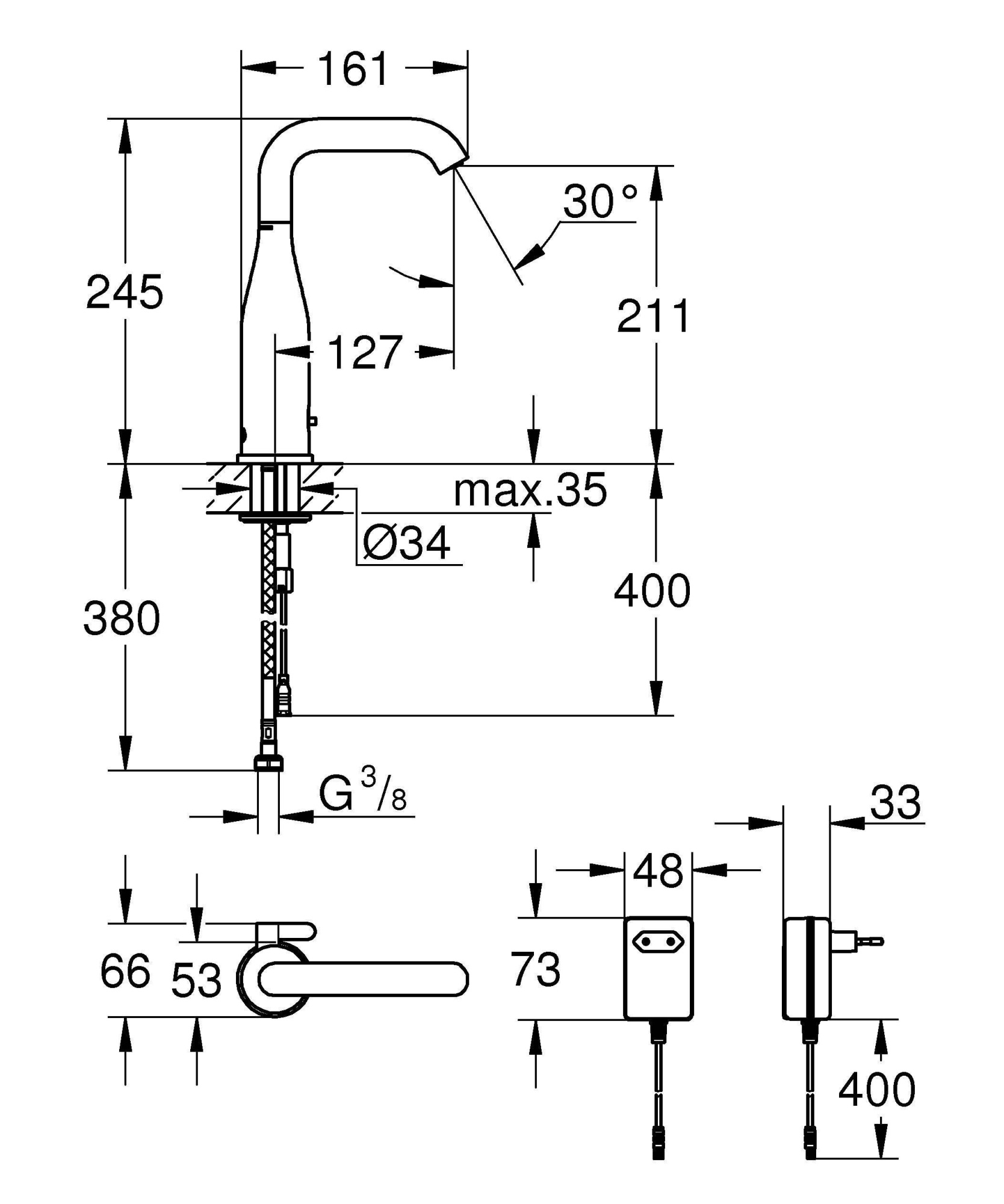 Смеситель для раковины (умывальника) Grohe Essence E 36444000