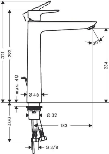 Смеситель Hansgrohe Talis E 240 черный матовый 71716670