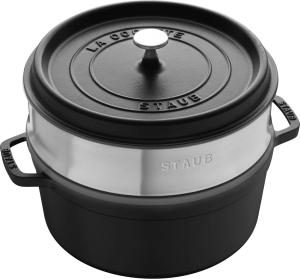 Круглая жаровня Staub с пароваркой Ø 26 см, чёрная 40510-606-0