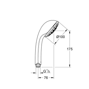 Ручной душ Grohe Relexa 100мм Five 28796000, хром