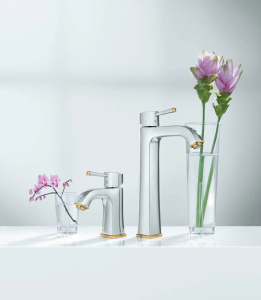 Смеситель для раковины Grohe Grandera XL 23313IG0, хром/золото