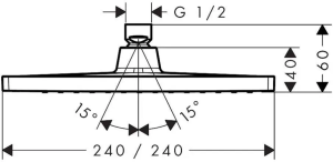 Верхний душ Hansgrohe Crometta E 240 1jet 26722000