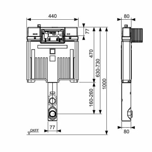 Комплект для скрытого туалета TECE box octa II (9370500)