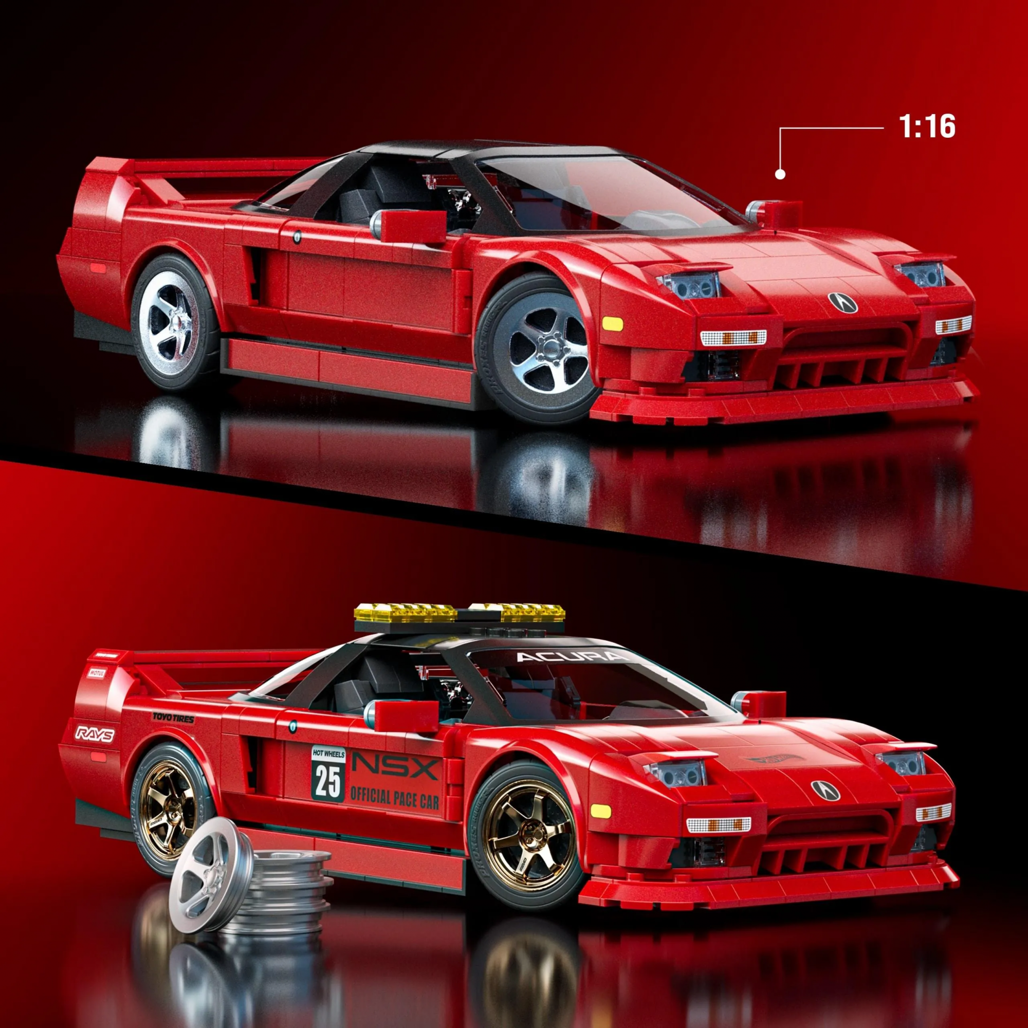 Hot Wheels Elite Series 90 Acura NSX, набор блоков Mattel Brick Shop (JFW70 / JFT17)