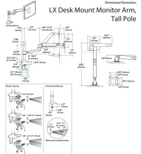 Ergotron LX Desk Mount LCD Arm, Tall Pole 45-295-026(металлик) настольный кронштейн