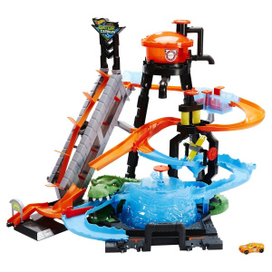 Трек Mattel Hot Wheels FTB67 Невообразимая Автомойка с крокодилом