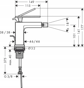 Смеситель для биде Hansgrohe Tecturis E 73200000 Хром