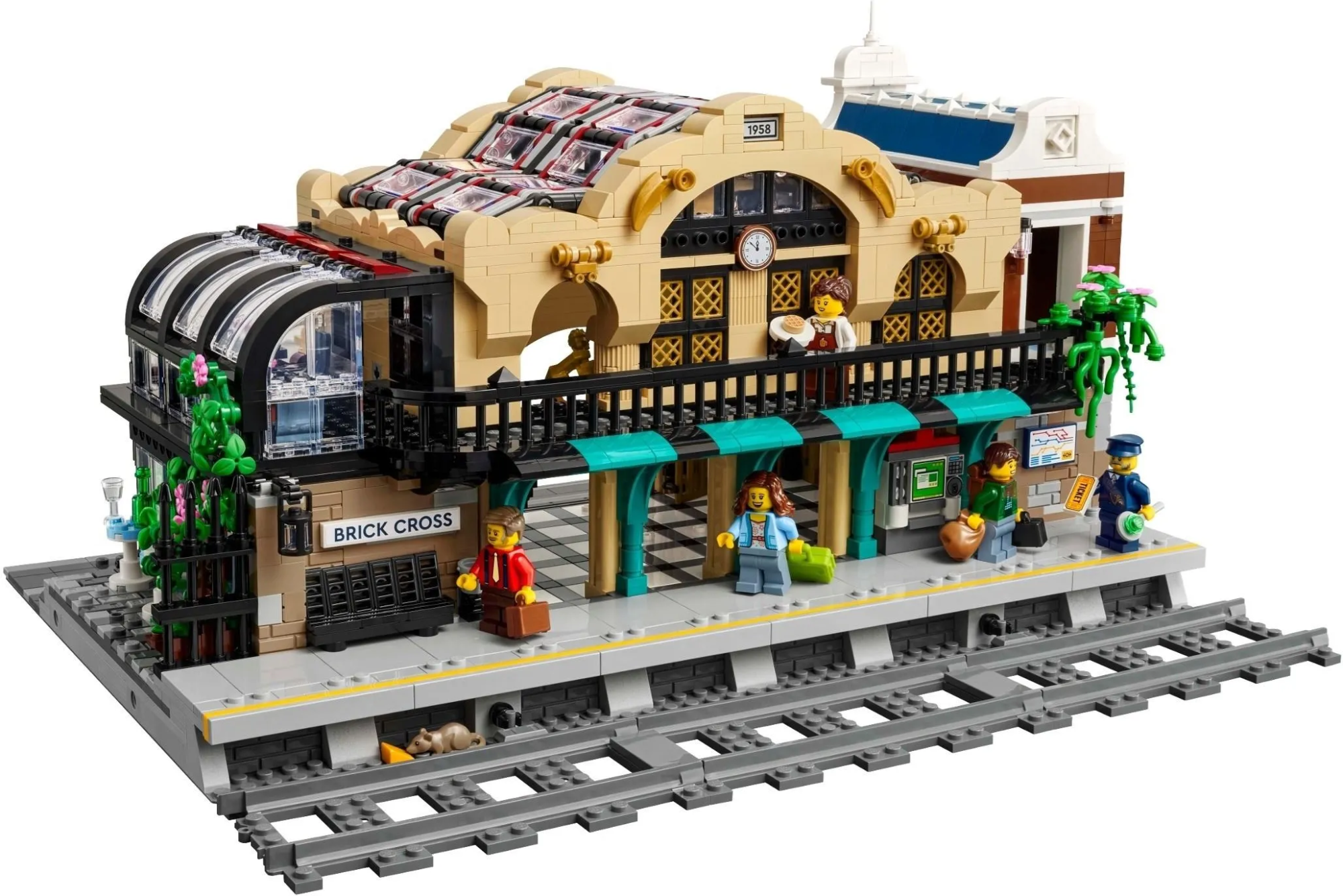 Конструктор LEGO Bricklink 910034 Железнодорожный вокзал Кирпичный Крест
