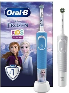Детская электрическая зубная щётка Oral-B Kids Frozen D100 синий, с зарядной станцией