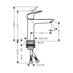 Смеситель Hansgrohe Logis Push-Open 71252670, матовый черный