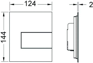 Кнопка смыва TECE square матовый черный (9242813)