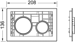 Кнопка смыва TECE loop Modular для инсталляции унитаза, 2 клавиши, белая, без лицевой панели 9240663