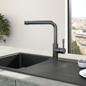 Смеситель для кухни Villeroy & Boch Steel Shower антрацит 96970105