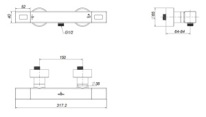 Термостатическийсмеситель для душа Villeroy & Boch Universal матовое золото TVS00001800076