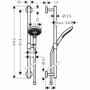Душевой гарнитур Hansgrohe Raindance Select S 120 26322400, белый/хром