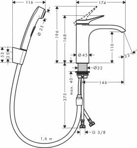 Смеситель для раковины HansGrohe Vivenis 75210000, хром
