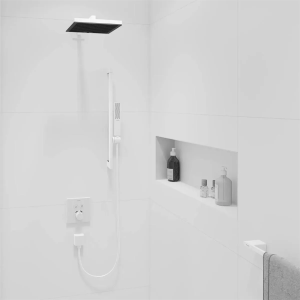 Душевой набор Hansgrohe Pulsify E 100 1Jet EcoSmart+ на штанге 65 см, белый матовый 24371700